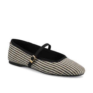 The Hummingbird Mary Jane - Black/Off White Two Tone Raffia