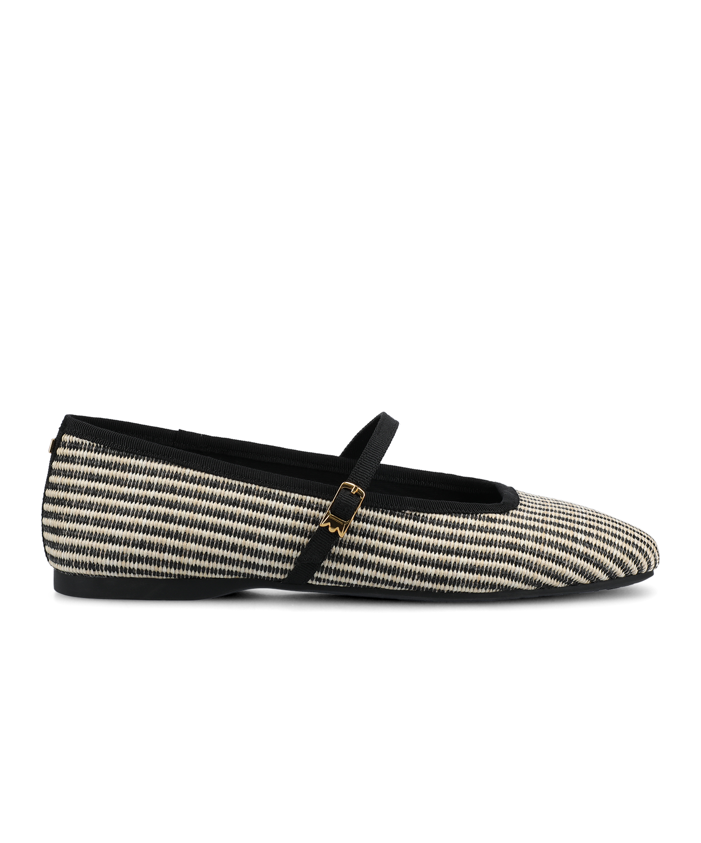 The Hummingbird Mary Jane - Black/Off White Two Tone Raffia - Image 4