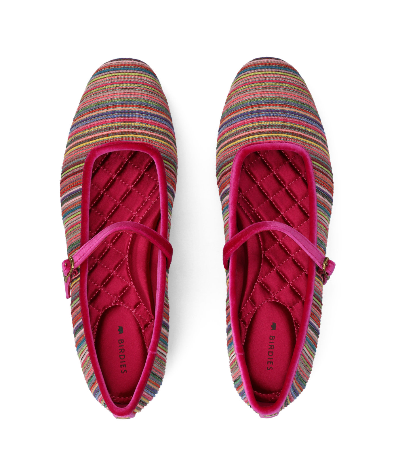 The Hummingbird Mary Jane Grosgrain - Hot Pink Multi Stripe - Image 5
