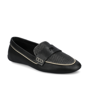 The Vesper Driver - Black Leather Raffia